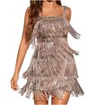 thumbnail image 2 of FcBaudy Robe Camis Sans Manches à Col en V, Robes d'Été pour Femmes, Robes pour Femmes Mode Féminine Paillettes Sans Manches Robe Make Robe Formelle Robes Femmes Robe, 2 of 7
