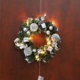 thumbnail image 2 of Christmas Wreath With Battery Powered LED Light String Front Door Hanging Garland Holiday Home Decorations, 2 of 3