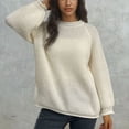 thumbnail image 5 of BVOFAR Chandails pour Femmes Grande Taille Chandails de Couleur Unie Manches Longues Col Rond Hauts Décontractés Coupe Ample Chandail, 5 of 5