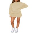 thumbnail image 1 of Ensemble Décontracté pour Femmes : Chandail à Capuchon Uni et Shorts Amples, 1 of 9