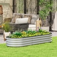 thumbnail image 2 of Outsunny 6 x 2 x 1 ft Galvanized Raised Garden Bed, Silver, 2 of 10