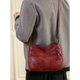 thumbnail image 3 of Fashnice Sacs à Bandoulière pour Femmes, Sangle Ajustable, Sac Bandoulière, Grande Capacité, Sac à Main Souple, Multiples Poches, Mode pour Dames, Fermeture Éclair en Métal, Rouge, 3 of 3