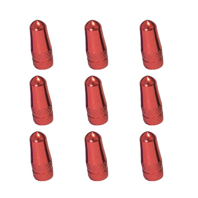 10 Pieces Bike Tire Caps Dustproof Color Cycling Tires Air Cover Protective Fittings Aluminum Alloy Solid Color Rim Stem Covers for Replacement Red
