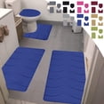 thumbnail image 1 of Viflosae 4 PCS Memory Foam Bathroom Rugs Bath Mat Set - Reticulate Grain - for Toilet Mats Universal, Soft Comfortable Water Absorption Non-Slip Thick Machine Washable Easier to Dry, 1 of 8