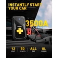 thumbnail image 3 of AUXITO Car Jump Starter With Air Compressor, 3500A 12V Portable Jump Starter For All Gas or up to 8.0L Diesel with 120PSI Digital Tire Inflator, LED Light, USB Quick Charge, 3 of 10