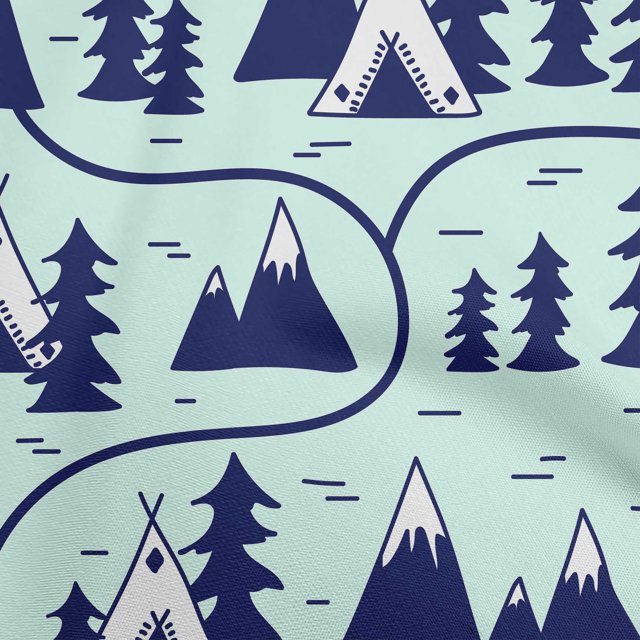 oneOone Viscose Chiffon Sky Blue Fabric Mountain Pattern Sewing Craft Projects Fabric Prints By Yard 42 Inch Wide