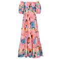 thumbnail image 3 of MesaSe Robes Bohèmes à Fleurs pour Femmes, Épaules Dénudées, Fluides, Ligne A, Plage, Fête, Robe Maxi, Robes de Retour à la Maison, 3 of 8