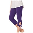 thumbnail image 1 of Leggings Capris Unis pour Filles Leggings Raccourcis d'Été pour Danse Décontractée Violet 8a, 1 of 8