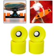 thumbnail image 1 of Lot de 4 Roues de Longboard en PU de 70 mm de Rechange pour Planche à Roulettes, Roues de Dureté 78 A, Housse Extérieure de Roue de Croisière - Jaune, 70x51 cm, 1 of 7