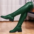 thumbnail image 2 of Bottes Hautes à Talons Carrés et Bout Rond pour Femmes de Unique Bargains, 2 of 7