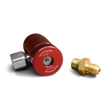 Duracool® R-1234yf Professional High Side Quick Connect, réglage manuel pour le Port de Service R-1234yf. Fixation de tuyau évasé SAE M de 1/4 pouces.