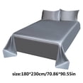 thumbnail image 3 of Ohufall Queen Size Sheet Set Ice Silk Bed Sheet 3 Piece Set Summer Cooling Solid Color Bed Sheets, 3 of 4