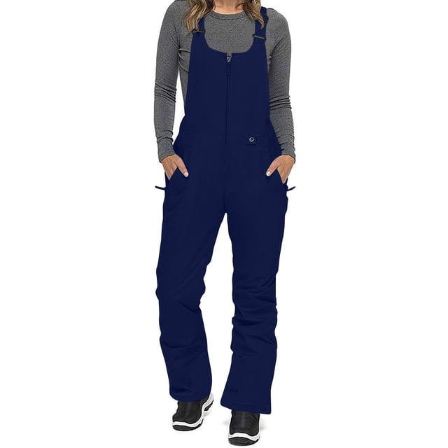Salopettes de Neige pour Femmes Ski Imperméables Isolées Salopettes Ripstop Pantalons de Planche à Neige Combinaison d'Hiver Sans Manches