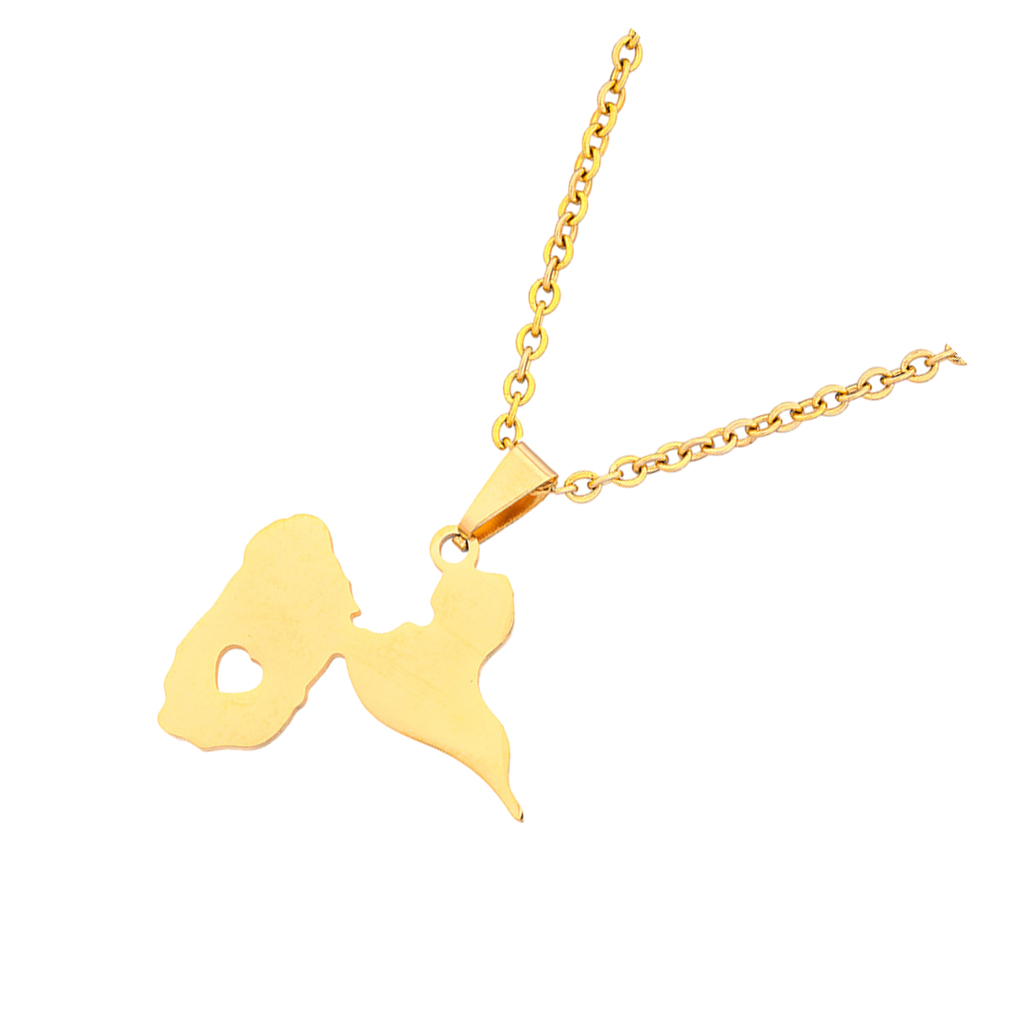 Decodeary Stainless Steel Classic France Map Flag Guadeloupe Pendant Necklace For Timeless Look Wide B