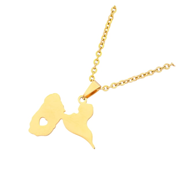 Decodeary Stainless Steel Classic France Map Flag Guadeloupe Pendant Necklace For Timeless Look Wide B