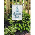 thumbnail image 2 of JSDART Summer Calligraphic Quote Let New Adventures Begin Motivation on Striped Anchor and Arrow Life Garden Flag Decorative Flag House Banner 28x40 inch, 2 of 2