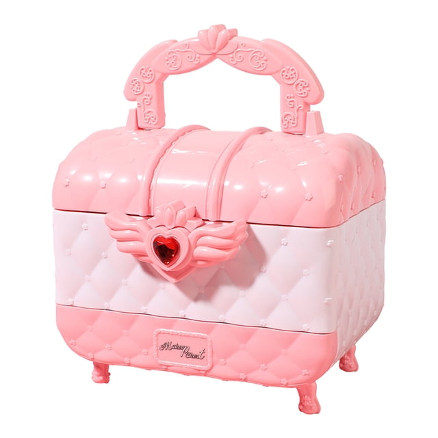 Kids Cosmetic Toy Set With Lipstick And Makeup Case, Washable And Safe Pretend Play Gift For Girls, Role Play And Creative Fun