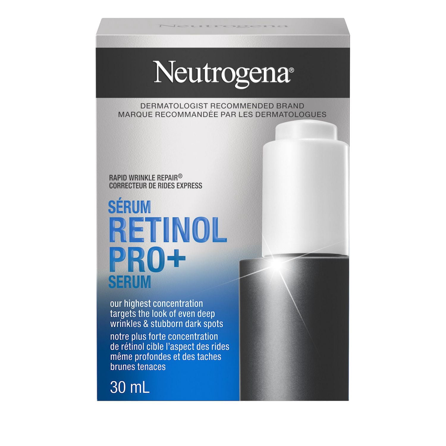 Neutrogena Rapid Wrinkle Repair 0.5 % Sérum Rétinol Pro+ - Sérum Visage Anti-Âge - Réparation Rapide des Rides et des Taches Brunes