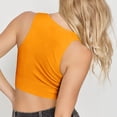 thumbnail image 4 of Tqcoqu Women's Solid Color V Neck Twisted Base Slim High Waist Shapewear Top, 4 of 4