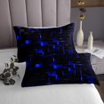 thumbnail image 3 of YST Stereoscopic Neon Geometry Quilt Set - King Size Modern Abstract Bedding Set, Blue Black Neon Lights, 3 of 3
