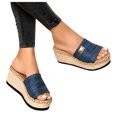 thumbnail image 4 of LSLJS Sandales Compensées Décontractées de Mode pour Femmes Dames Chaussures Pantoufles d'Extérieur, Pantoufles pour Femmes, 4 of 9
