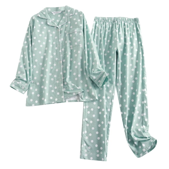 Lixiuxyad Christmas Pajamas for Women Flannel Ladies Pajamas Loungewear Plus Plus Size Loose Spring Autumn And Winter Cartoon Long Sleeve Trousers Set