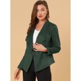 thumbnail image 3 of INSPIRE CHIC Veste en Faux Suède pour Femme, Ouverte à l'Avant, à Revers, Drapée, Cardigan d'Extérieur, 3 of 6