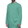 thumbnail image 4 of Atasi Long Kurta For Men Mandarin Collar Solid Cowl Drape Clothing, 4 of 7