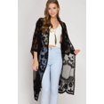 thumbnail image 3 of Couverture de Plage Florale pour Femmes Manches Longues Noire Protection UPF Surdimensionnée Respirante, 3 of 4