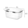 thumbnail image 4 of Sterilite Boîte de Rangement avec Couvercle à Charnière 57L, Gris - 6 Pk, 4 of 12