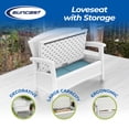 thumbnail image 2 of Suncast Elements BMWB5000W Resin Wicker Design Loveseat with Storage, White, 2 of 7