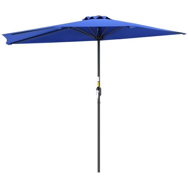 Outsunny Pare-Soleil Extérieur Demi-Rond de 9 Pi pour Fenêtre avec 5 Baleines, Bleu Foncé