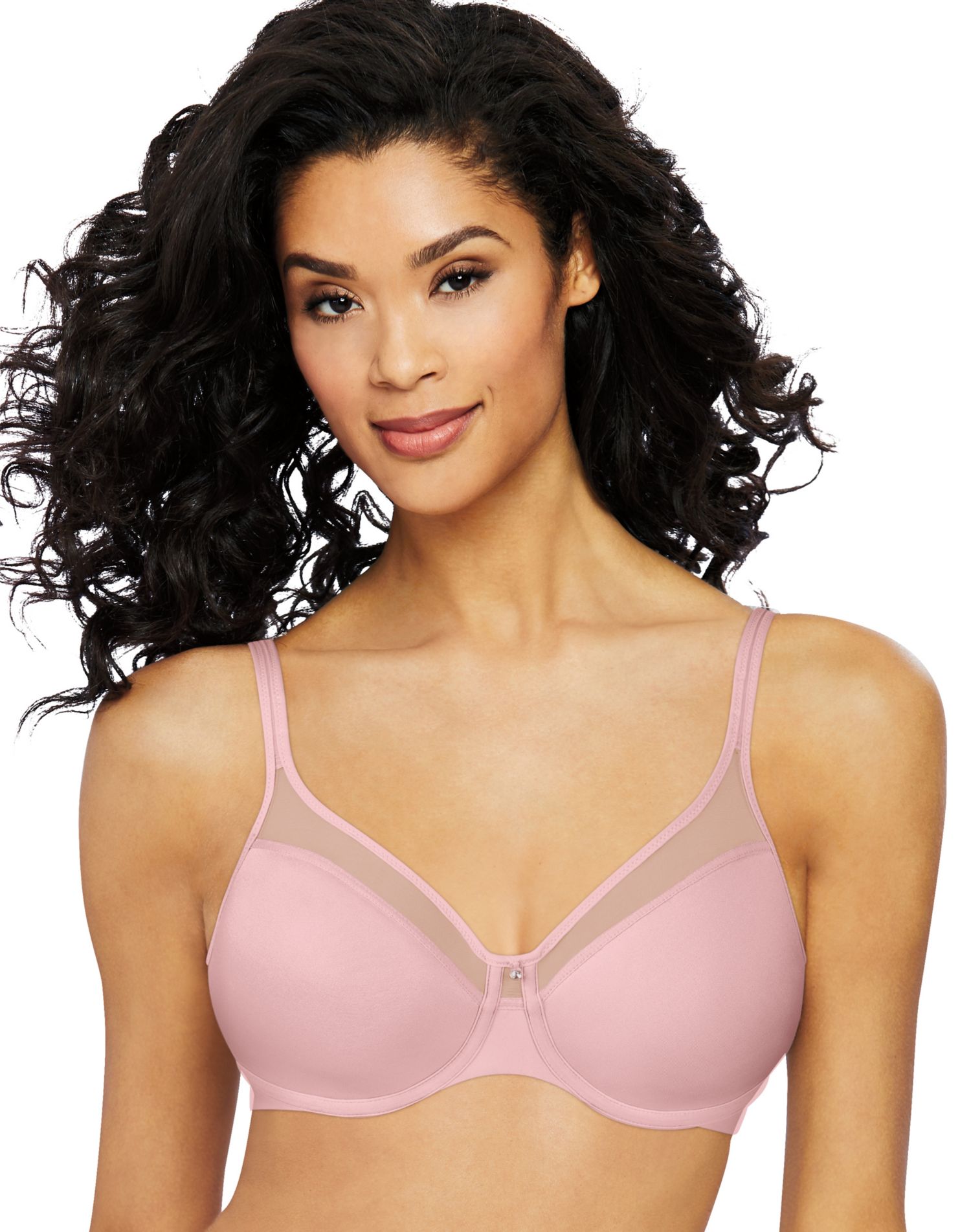 Bali Womens One Smooth U Ultra Light Illusion Neckline Underwire Bra, 42B, Hush