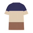 thumbnail image 4 of Timegard Plus Size Top for Women Notched V Neck Drop Shoulder Color Block Short Sleeve Casual Blouse, 4 of 5