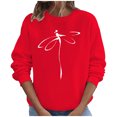 thumbnail image 1 of Chemise à Manches Longues pour Femmes Hauts d'Automne Manches Longues Chandail Ample Décontracté Imprimé Poitrine Col Rond Chandails en Molleton Manches Longues pour Femmes, 1 of 8