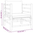 thumbnail image 4 of vidaXL Garden Sofa with Green Cushions Bamboo, 4 of 5