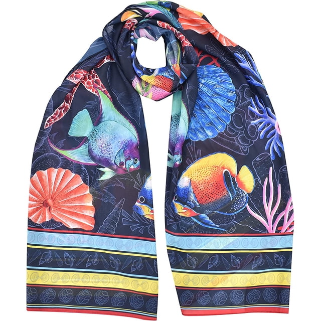 Anuschka Chiffon Scarf - Original Printed Artwork with Super-Soft & Lightweight 100% Polyester Fabric