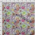 thumbnail image 4 of oneOone Velvet Fuschia Pink Fabric Florals Craft Projects Decor Fabric Printed By The Yard 58 Inch Wide, 4 of 4