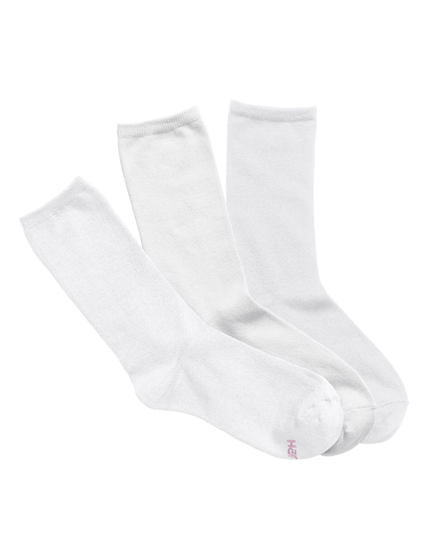 Hanes Womens ComfortSoft Crew Socks, 9-11, White