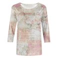 thumbnail image 4 of TIMIFIS Hauts pour Femmes Manches 3/4 Décontractés Coupe Ample Tuniques Col Rond T-shirt Automne, 4 of 5