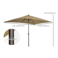 thumbnail image 3 of Outsunny Patio Umbrella Rectangle Outdoor Market Parasol (Light Coffee), 3 of 9
