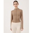thumbnail image 2 of ORUYROP Veste de Course Légère Extensible pour Femmes avec Fermeture Éclair Complète et Trous pour les Pouces, 2 of 7