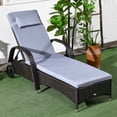 thumbnail image 2 of Outsunny Rattan Chaise Lounge Chair with Headrest and Adjustable Backrest, 2 of 10