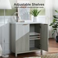 thumbnail image 3 of OAKHAM Buffet Bahut Cannelé avec Tablettes Ajustables, Crédence Console d'Appoint Moderne, Chêne Pâle, 3 of 7