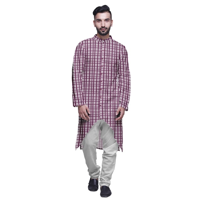 Atasi Long Sleeve Kurta Printed Button Down Asymmetric Designer Kurta For Boys