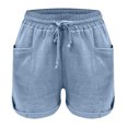 thumbnail image 4 of Womens Plus Size Shorts Tie Dye Boho Ruffle Short Pant Slacks Elastic Waisted Summer Vacation Wide Leg Pants Short, 4 of 5