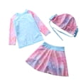thumbnail image 3 of Baby/Toddler Girls Mermaid Swimsuit Rashguard Set Long Sleeve UPF 50+ ,CM25-9MZ Size 5T, 3 of 5