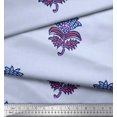 thumbnail image 2 of Soimoi Polyester Crepe Fabric Leaves & Floral Block Print Fabric by Yard 52 Inch Wide, 2 of 3