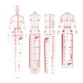 thumbnail image 2 of Ensemble de 4 Modèles de Règle Mode Femme Couture Croquis Gabarit Dessin Esquisse B, 2 of 8