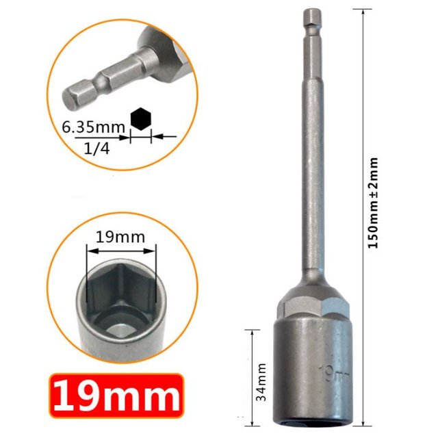 MYG 1 Pce Écrou Hexagonal de 150 mm pour Conducteur, Adaptateur de Foret, Clé de Douille, Manchon d'Extension
